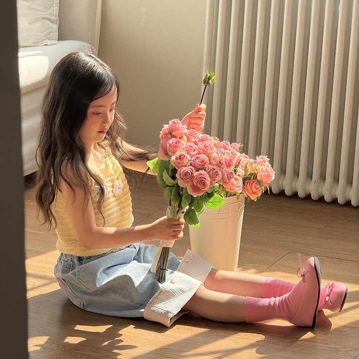 Ninibello - Korean Children Fashion - #designkidswear - Check Roll-up Denim Pants - 11