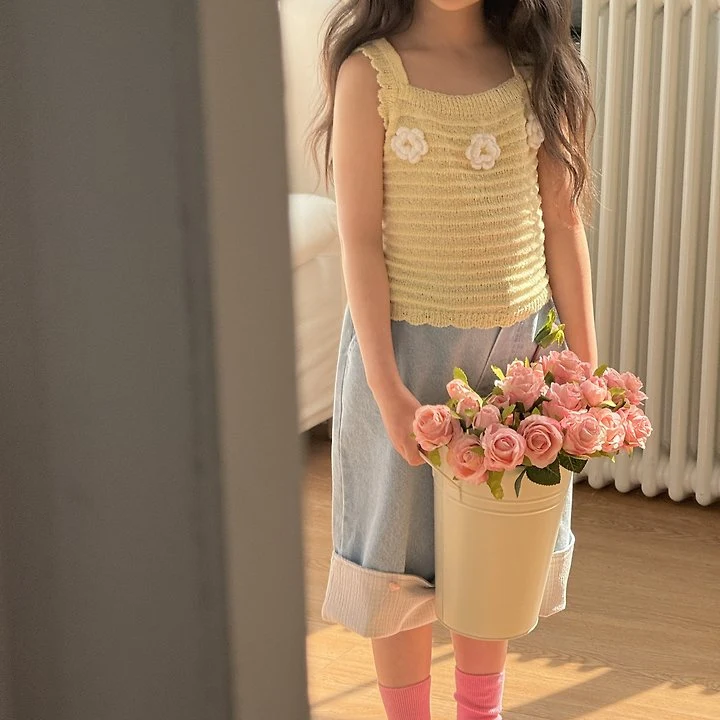 Ninibello - Korean Children Fashion - #discoveringself - Check Roll-up Denim Pants - 12