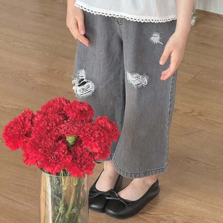 Ninibello - Korean Children Fashion - #discoveringself - Damage Ice Denim Pants - 10