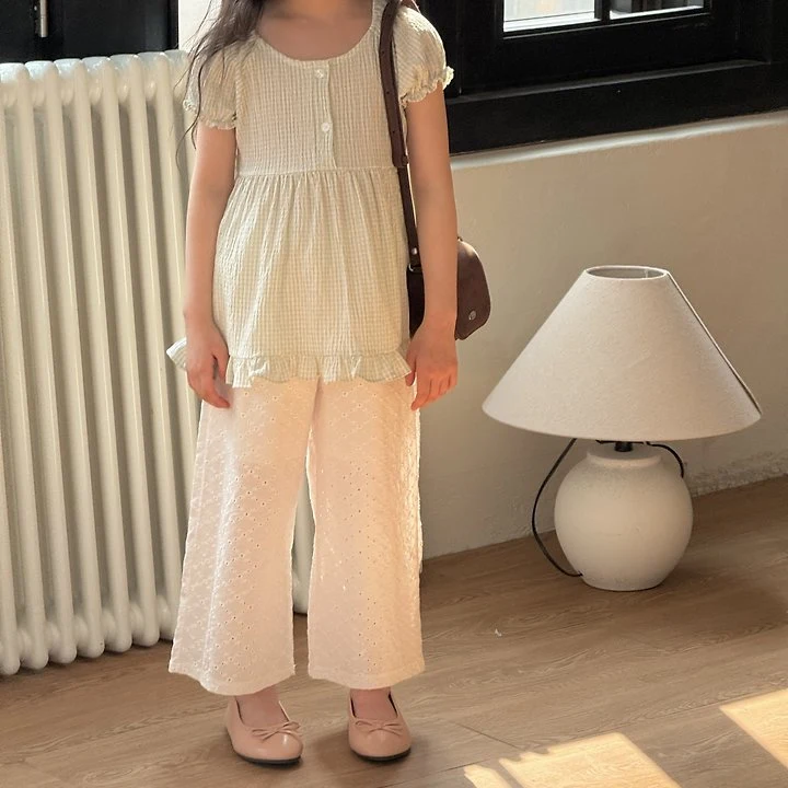 Ninibello - Korean Children Fashion - #discoveringself - Mori Punching Eyelet Pants - 8