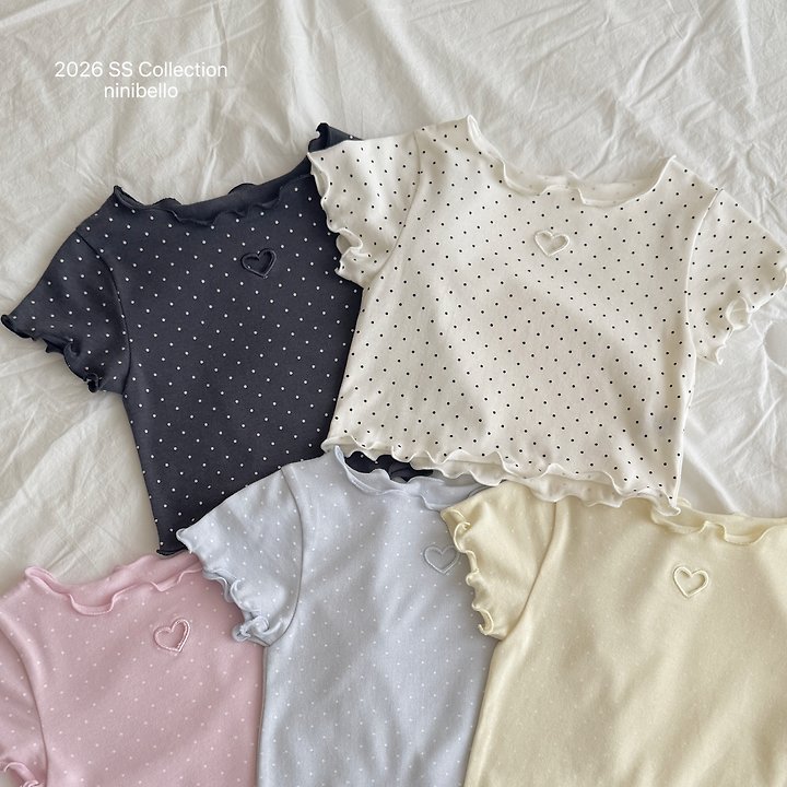 Ninibello - Korean Children Fashion - #discoveringself - Dot Heart Punching Tee