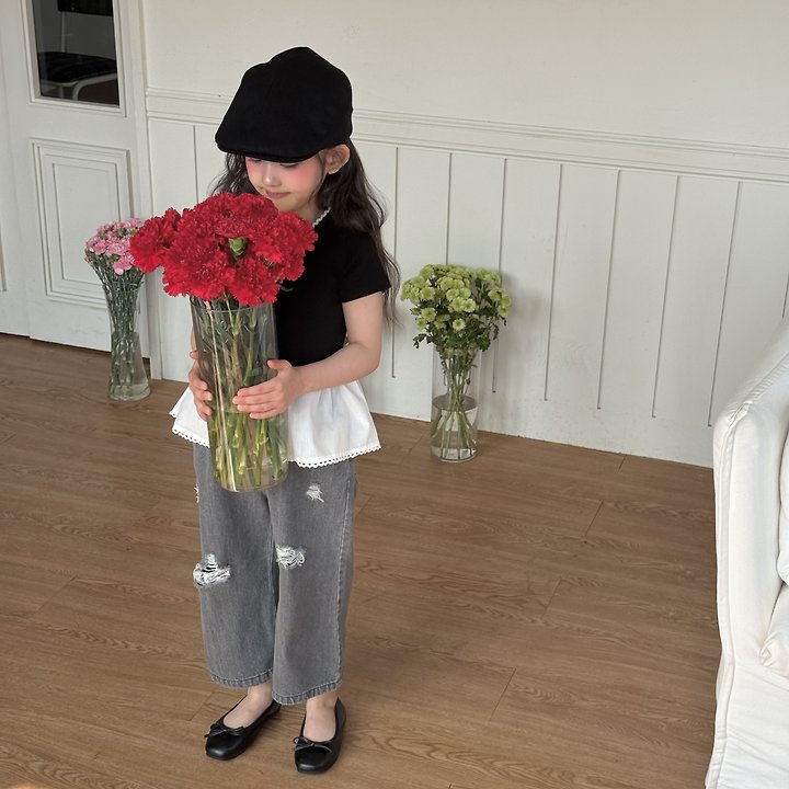 Ninibello - Korean Children Fashion - #fashionkids - Damage Ice Denim Pants - 11