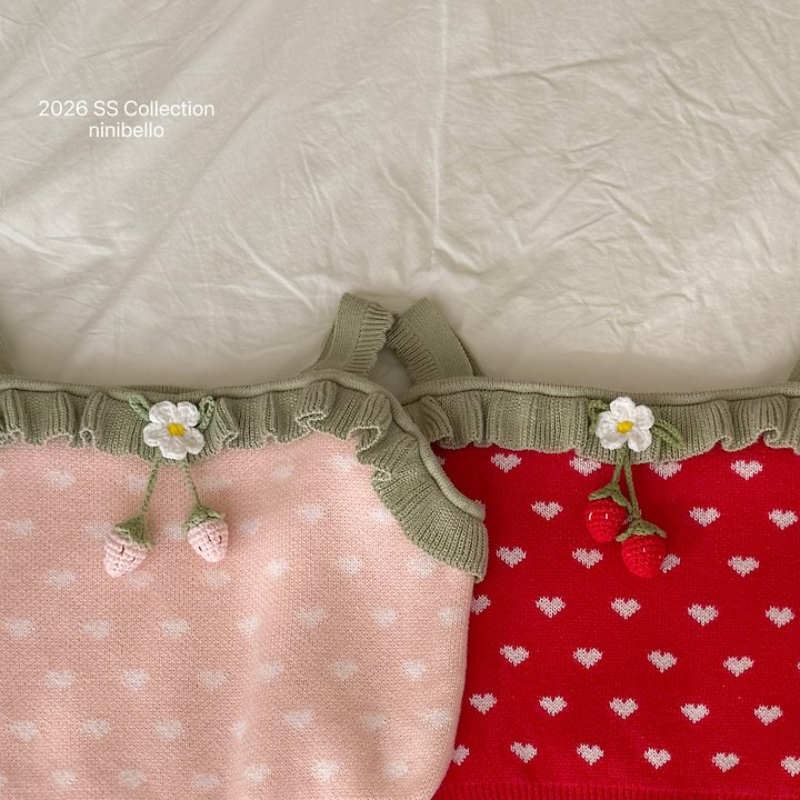 Ninibello - Korean Children Fashion - #kidsshorts - Heart Berry Knit - 3