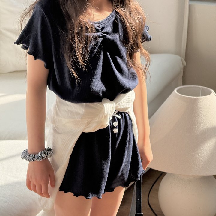 Ninibello - Korean Children Fashion - #kidsshorts - Mellow Eyelet Tee - 5