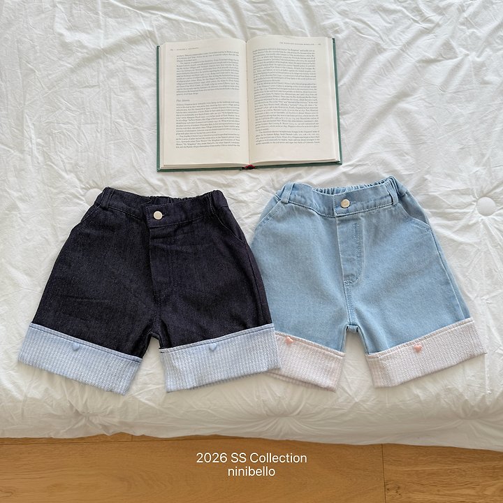 Ninibello - Korean Children Fashion - #kidsstore - Check Roll-up Denim Pants