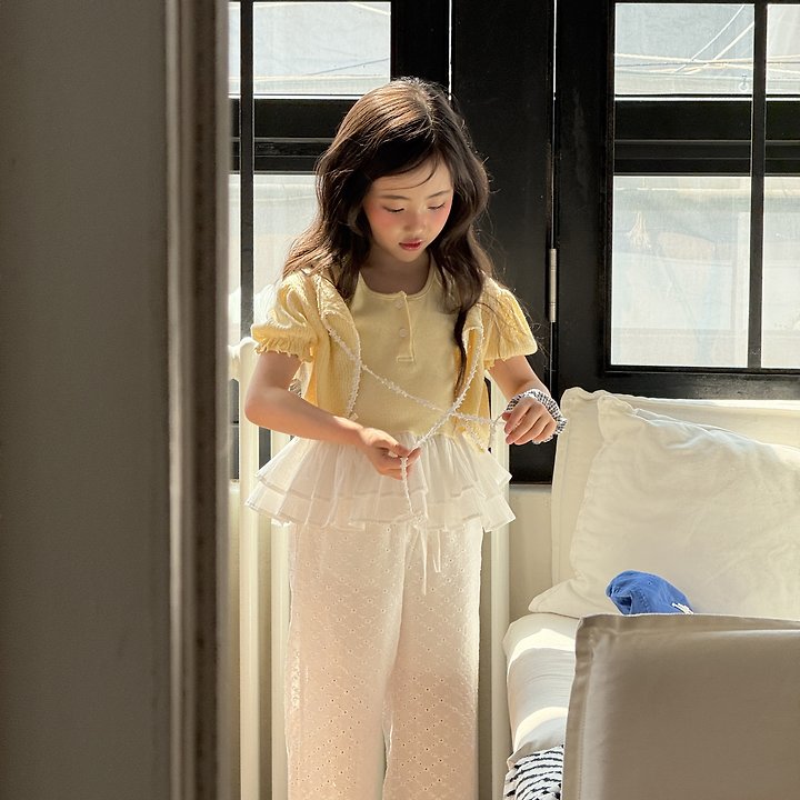 Ninibello - Korean Children Fashion - #kidsstore - Mori Punching Eyelet Pants - 11
