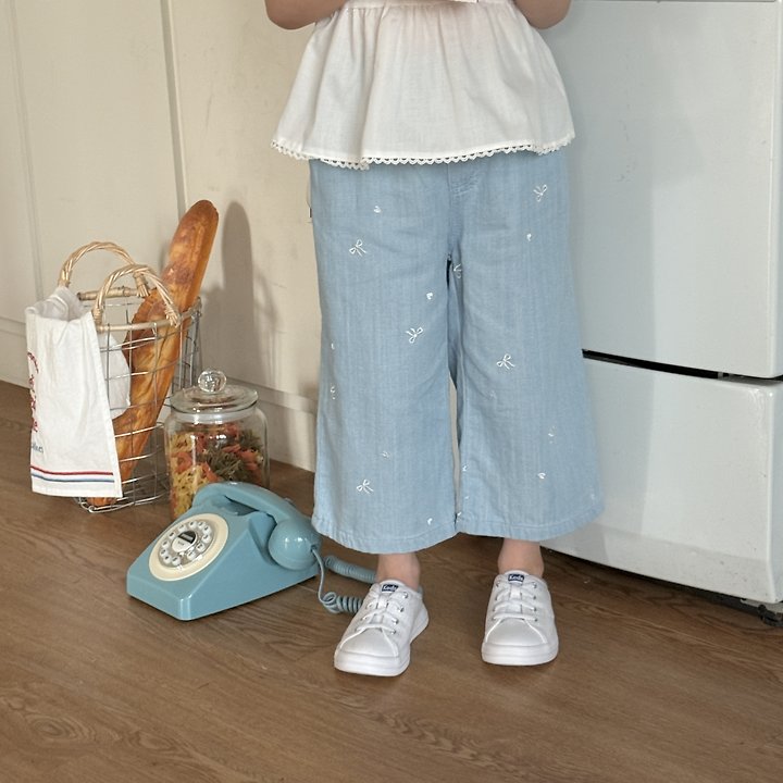 Ninibello - Korean Children Fashion - #littlefashionista - Ribbon Sugar Denim Pants - 5