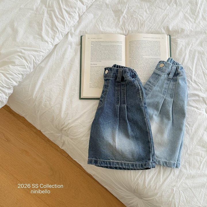 Ninibello - Korean Children Fashion - #littlefashionista - 225 Bermuda Pintuck Denim Pants - 3