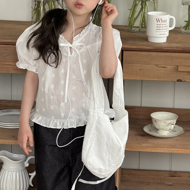 Ninibello - Korean Children Fashion - #minifashionista - Rosy Embroidery Blouse - 5