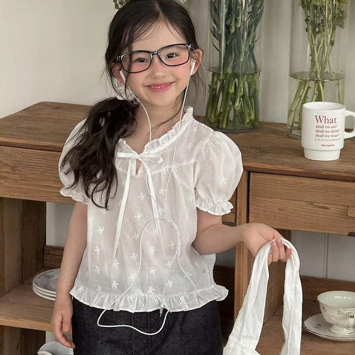 Ninibello - Korean Children Fashion - #prettylittlegirls - Rosy Embroidery Blouse - 6