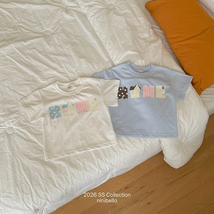 Ninibello - Korean Children Fashion - #toddlerclothing - Pastel Home Tee