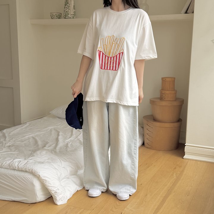 Ninibello - Korean Women Fashion - #momslook - Adult French Fries Tee - 5