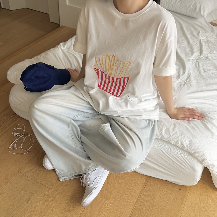 Ninibello - Korean Women Fashion - #momslook - Adult French Fries Tee - 9