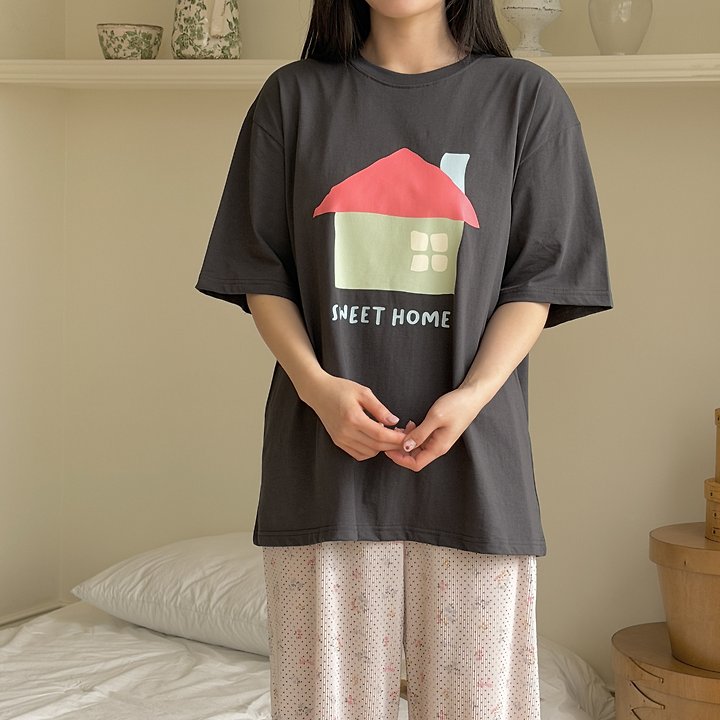 Ninibello - Korean Women Fashion - #momslook - Adult Sweet Home Tee - 6