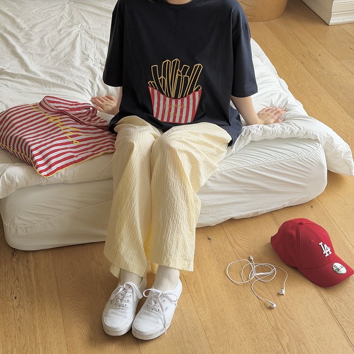 Ninibello - Korean Women Fashion - #womensfashion - Adult French Fries Tee - 12