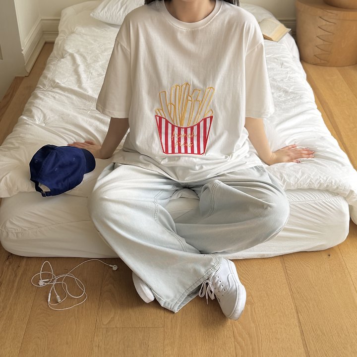 Ninibello - Korean Women Fashion - #momslook - Adult French Fries Tee - 4