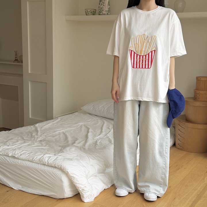 Ninibello - Korean Women Fashion - #womensfashion - Adult French Fries Tee - 6