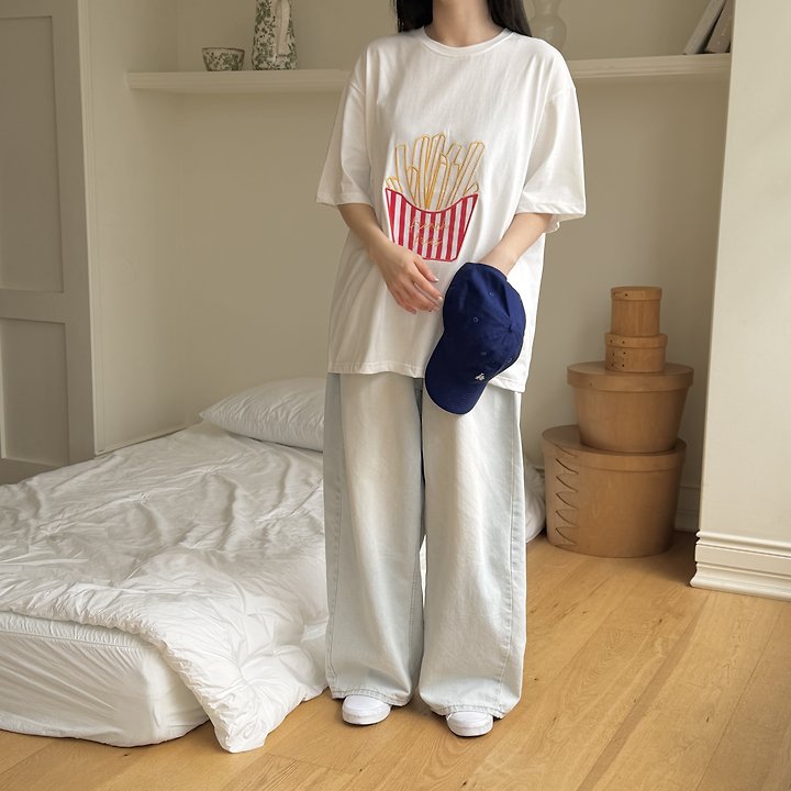 Ninibello - Korean Women Fashion - #womensfashion - Adult French Fries Tee - 8