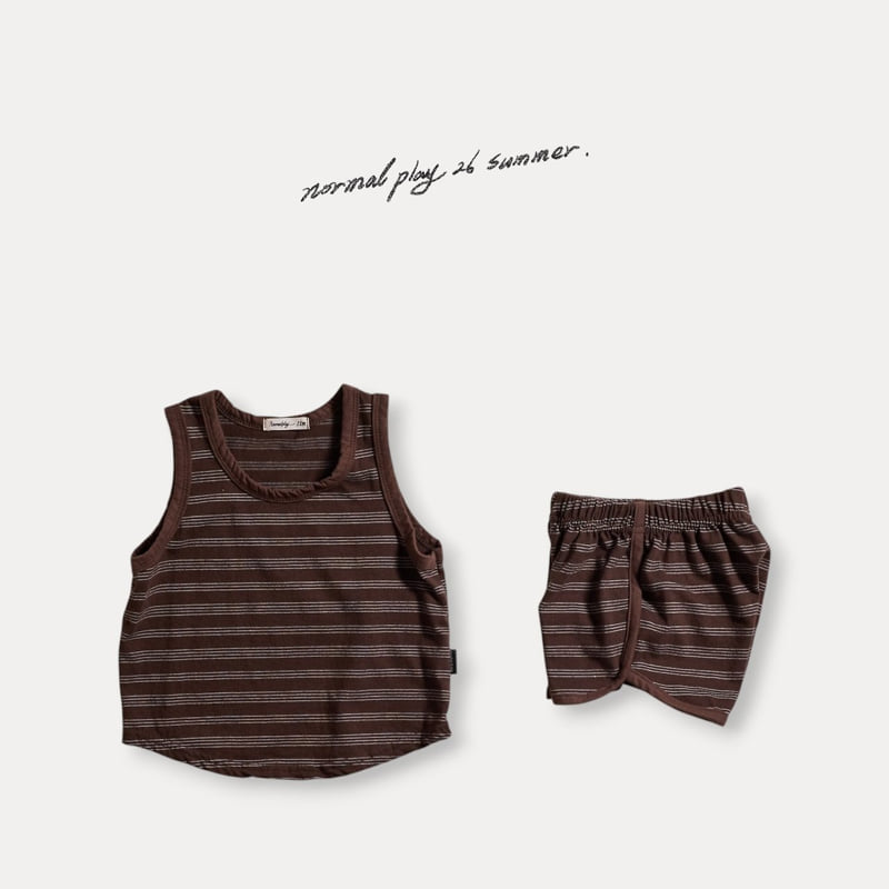 Normalplay - Korean Baby Fashion - #babyboutique - Chocolate Sleeveless Tee - 5
