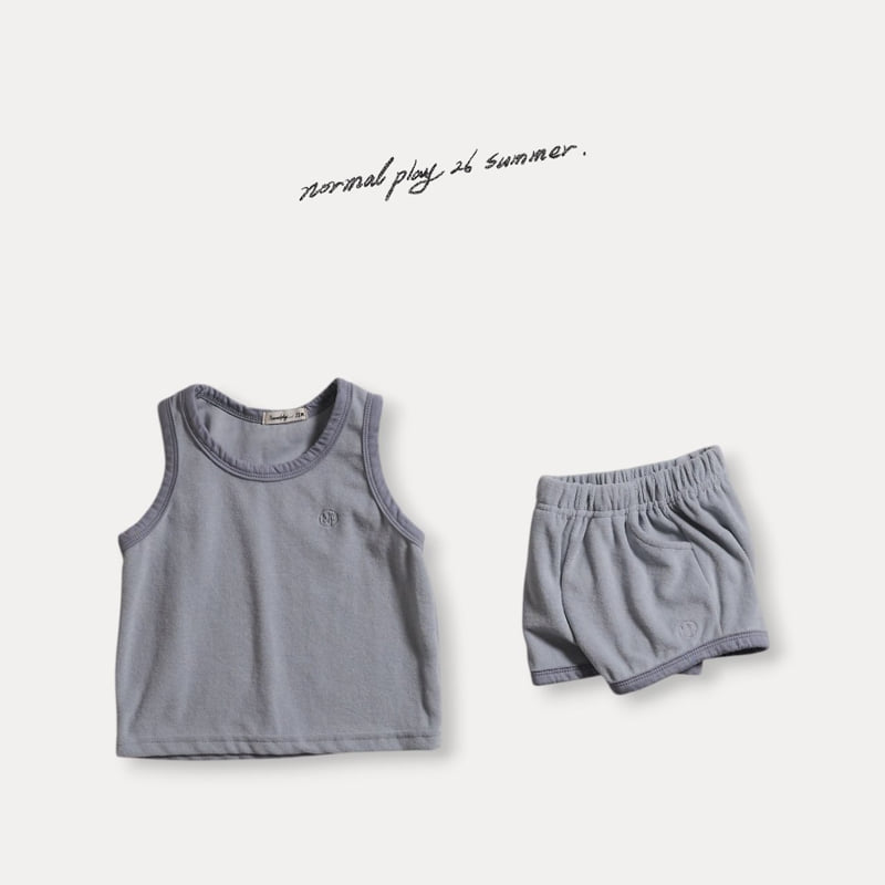 Normalplay - Korean Baby Fashion - #babyclothing - NP Terry Sleeveless Tee - 3