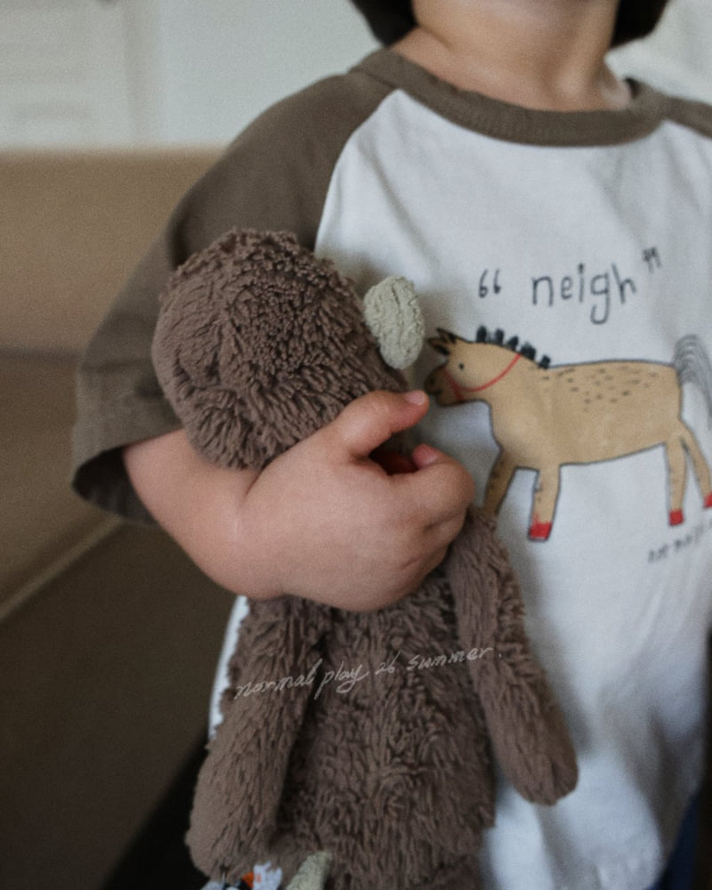 Normalplay - Korean Baby Fashion - #babyfever - Pony Raglan Short Sleeve Tee - 10