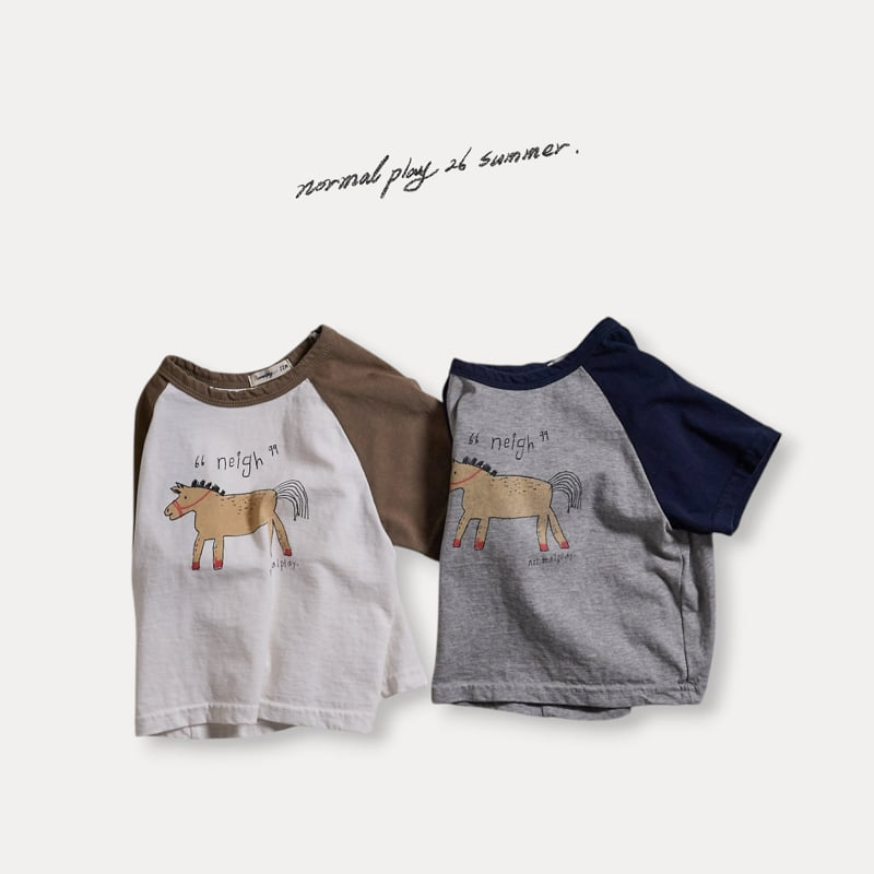 Normalplay - Korean Baby Fashion - #babyoutfit - Pony Raglan Short Sleeve Tee