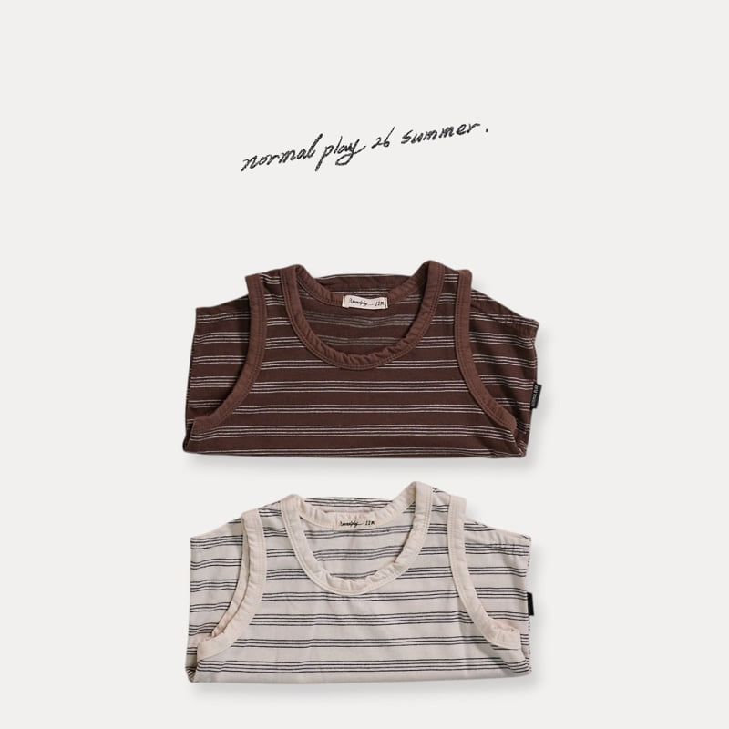 Normalplay - Korean Baby Fashion - #babyoutfit - Chocolate Sleeveless Tee
