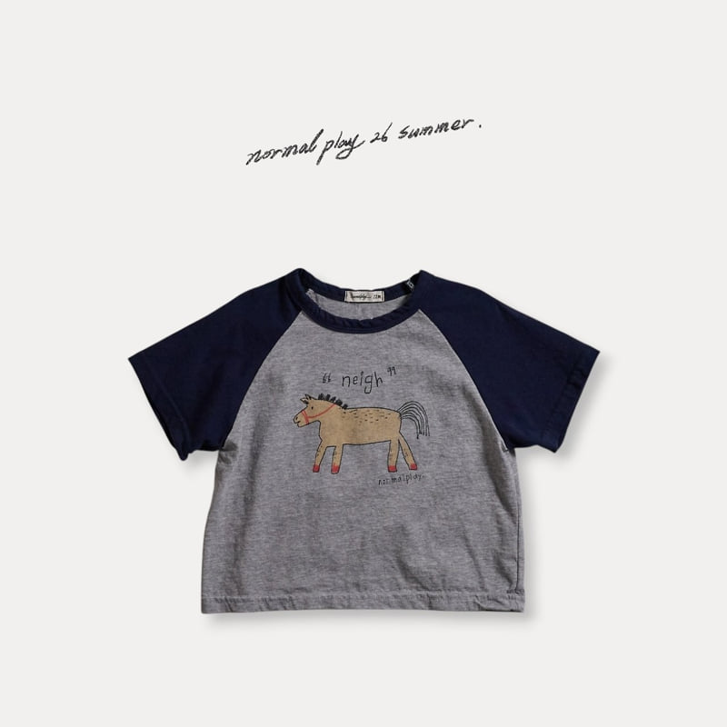 Normalplay - Korean Baby Fashion - #onlinebabyboutique - Pony Raglan Short Sleeve Tee - 3