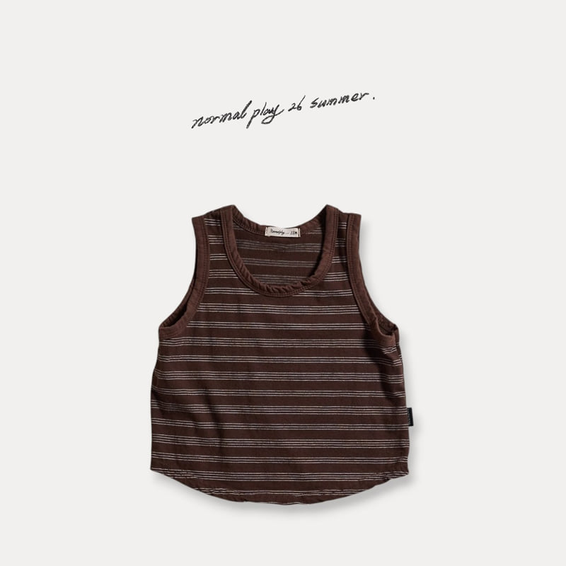 Normalplay - Korean Baby Fashion - #onlinebabyboutique - Chocolate Sleeveless Tee - 3