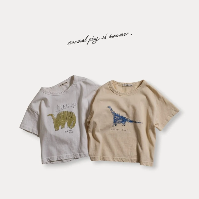 Normalplay - Korean Baby Fashion - #onlinebabyboutique - Dino Short Sleeve Tee
