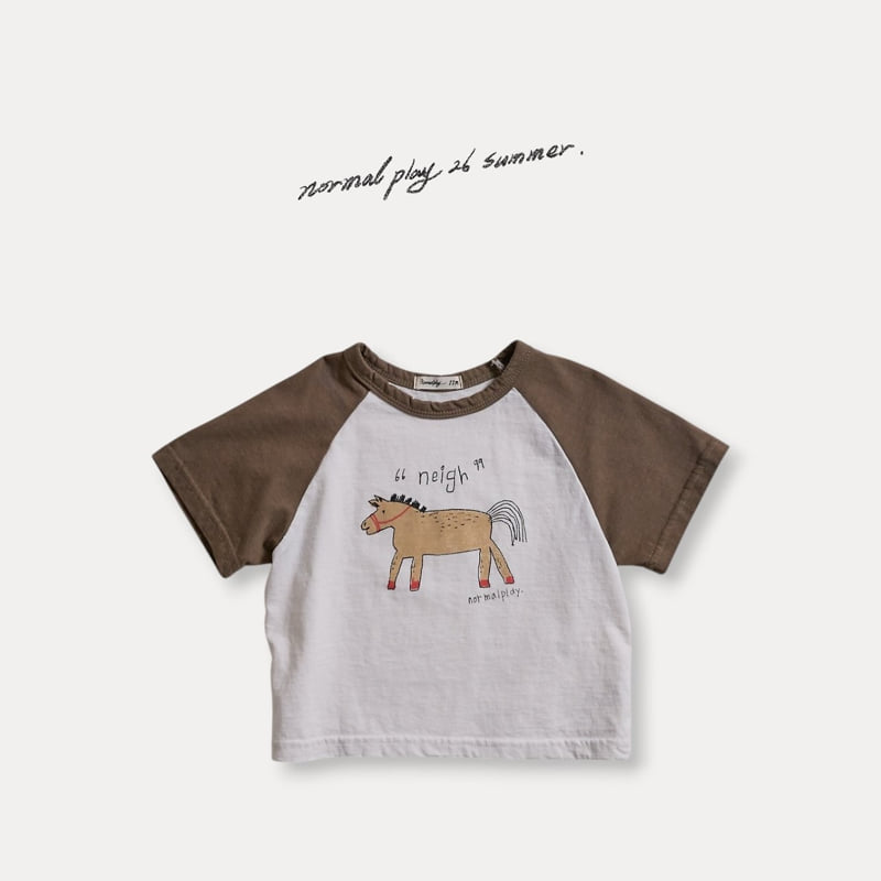 Normalplay - Korean Baby Fashion - #onlinebabyboutique - Pony Raglan Short Sleeve Tee - 4