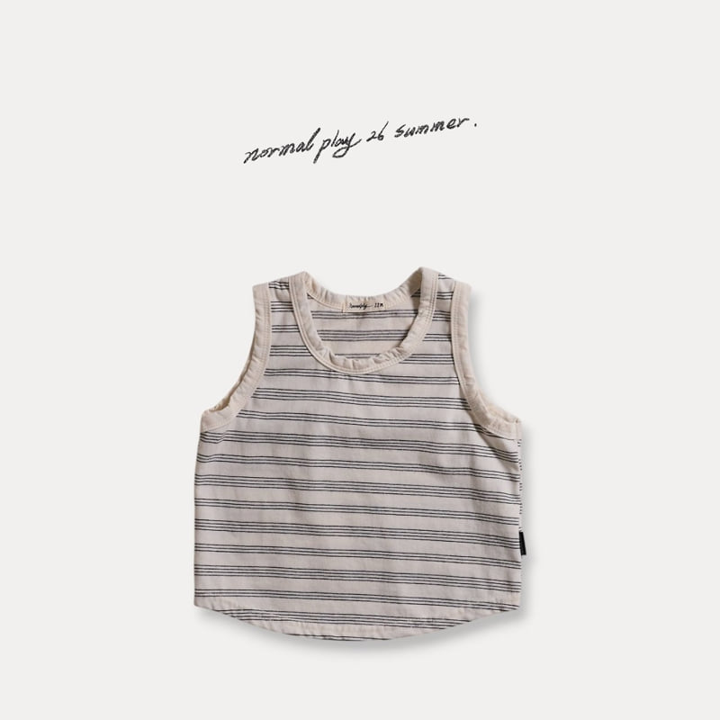 Normalplay - Korean Baby Fashion - #onlinebabyboutique - Chocolate Sleeveless Tee - 4