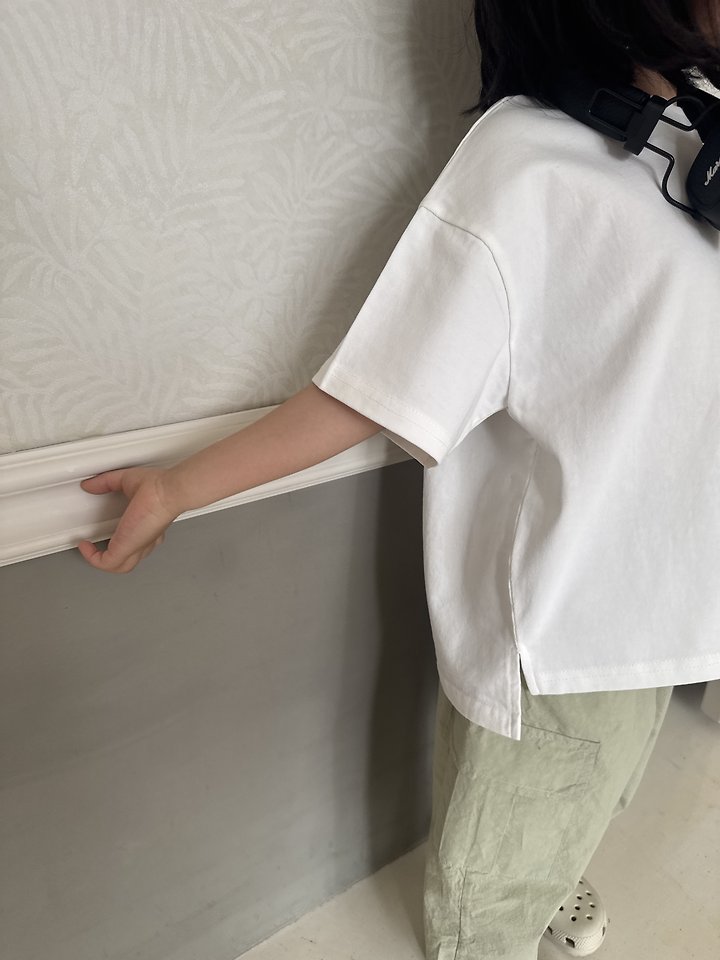 Nrk - Korean Children Fashion - #Kfashion4kids - Solid Slit Tee - 9