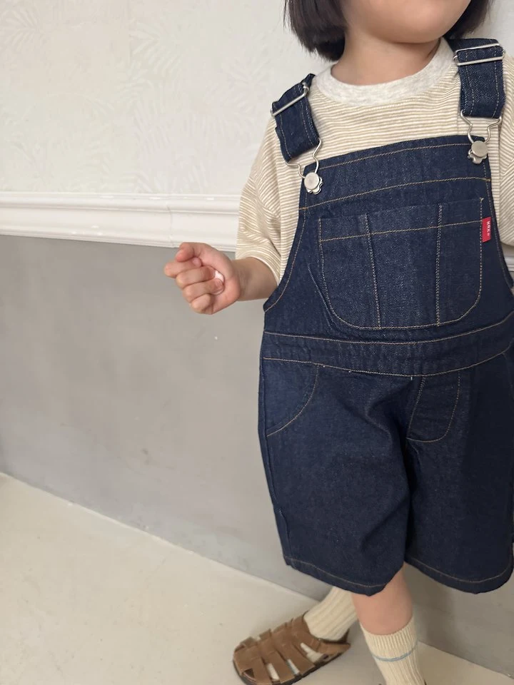 Nrk - Korean Children Fashion - #kidsshorts - Denim Overall Pants - 9