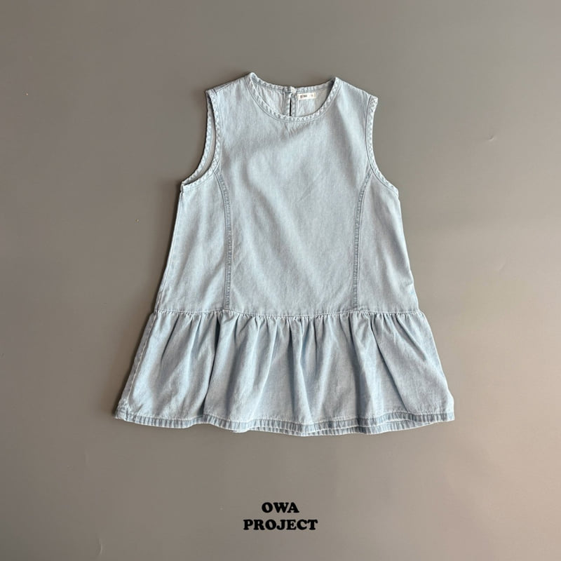 O Wa - Korean Children Fashion - #Kfashion4kids - Panel Denim One-piece