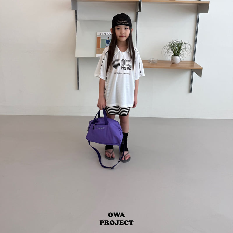 O Wa - Korean Children Fashion - #discoveringself - Collar Stripe Line Tee - 2