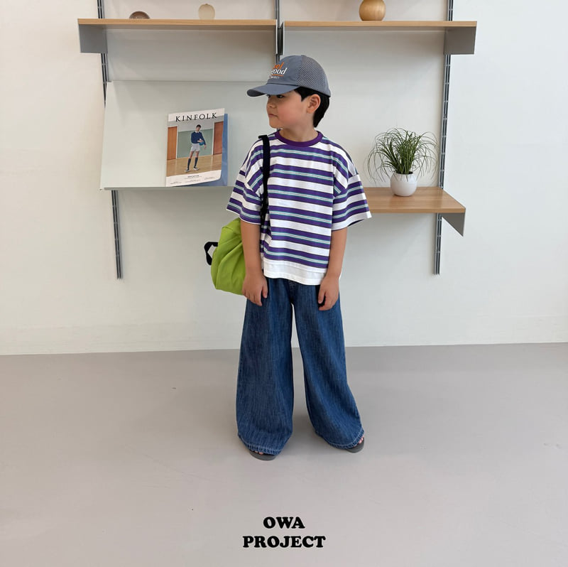 O Wa - Korean Children Fashion - #discoveringself - Wide Linen Denim Pants - 3