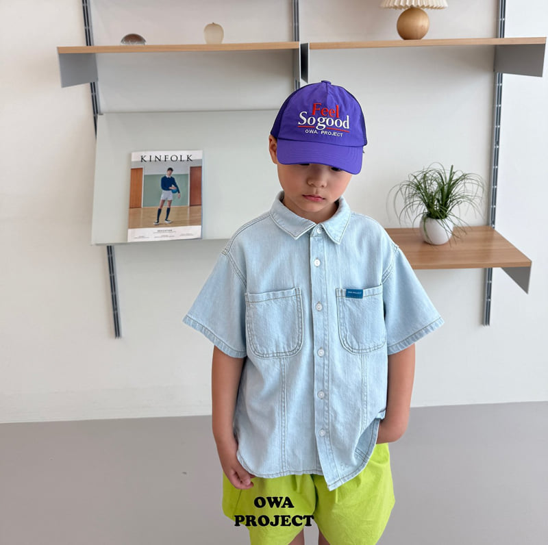 O Wa - Korean Children Fashion - #fashionkids - Linen Panel Denim Shirt - 12