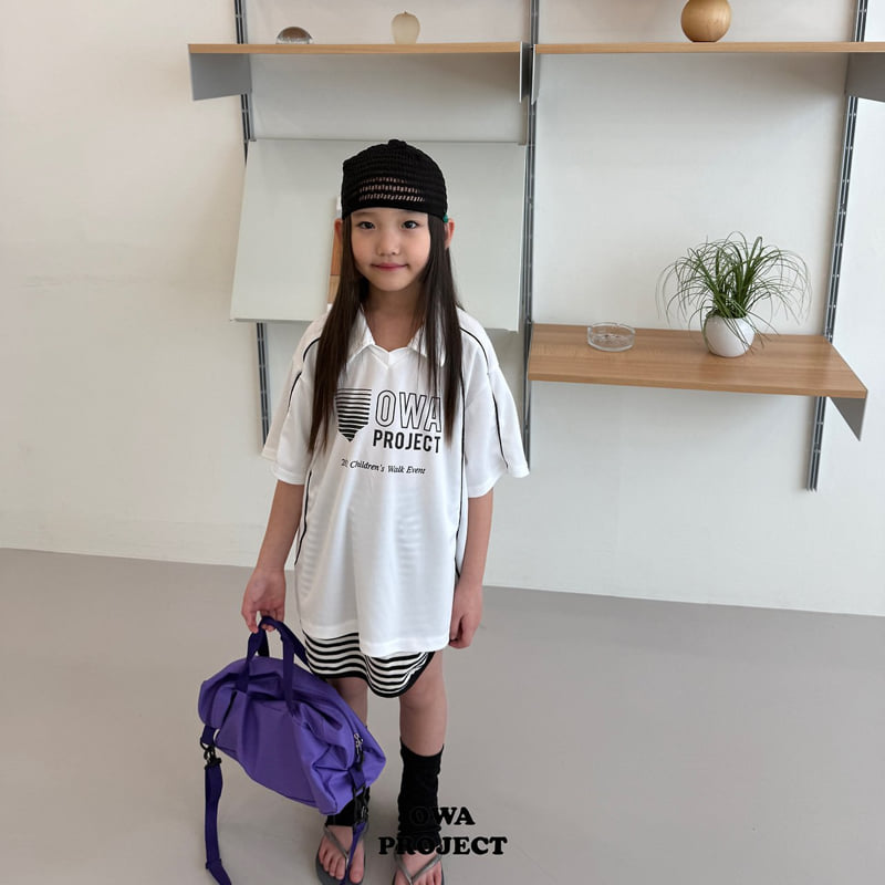 O Wa - Korean Children Fashion - #fashionkids - Collar Stripe Line Tee - 4
