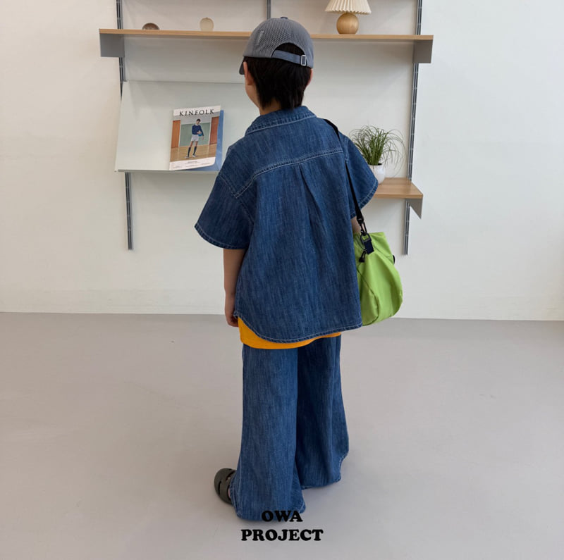 O Wa - Korean Children Fashion - #kidsshorts - Wide Linen Denim Pants - 5