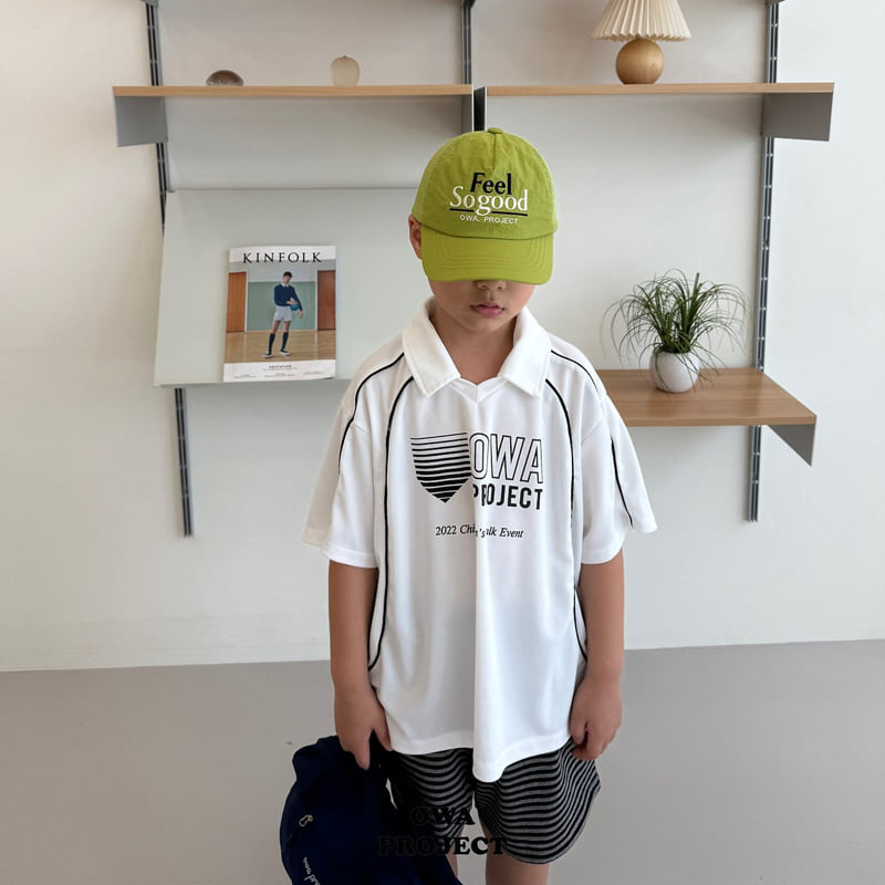 O Wa - Korean Children Fashion - #kidzfashiontrend - Collar Stripe Line Tee - 6