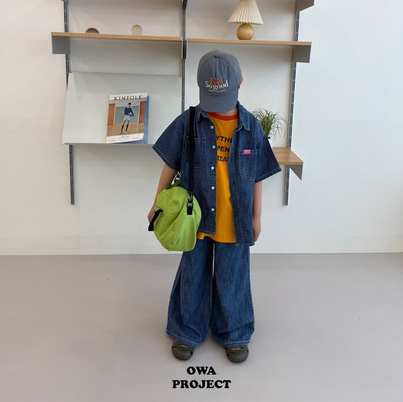 O Wa - Korean Children Fashion - #kidzfashiontrend - Wide Linen Denim Pants - 7