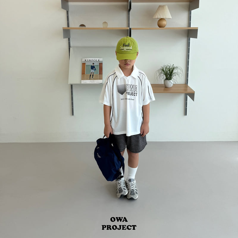 O Wa - Korean Children Fashion - #littlefashionista - Collar Stripe Line Tee - 8