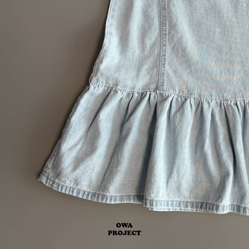 O Wa - Korean Children Fashion - #littlefashionista - Panel Denim One-piece - 2