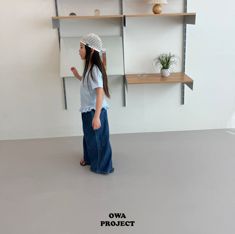 O Wa - Korean Children Fashion - #littlefashionista - Wide Linen Denim Pants - 9