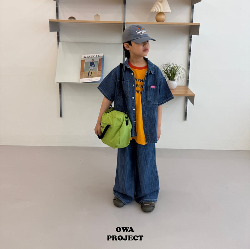 O Wa - Korean Children Fashion - #prettylittlegirls - Linen Panel Denim Shirt - 6