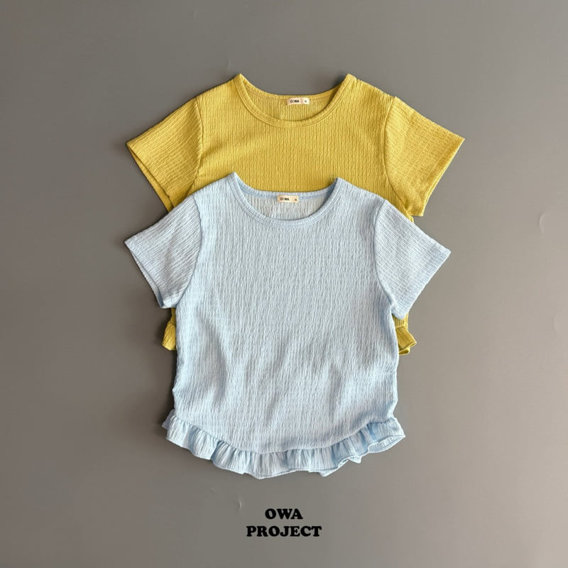 O Wa - Korean Children Fashion - #toddlerclothing - Pleated Frill Tee