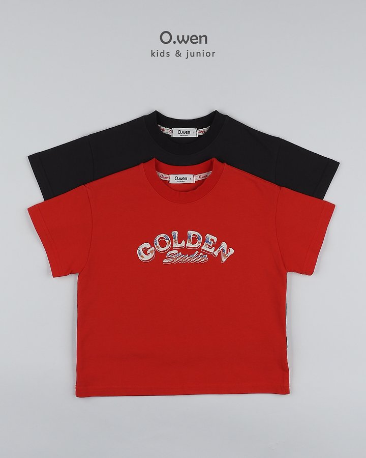 O Wen - Korean Children Fashion - #childofig - Golden Short Sleeve Tee - 12