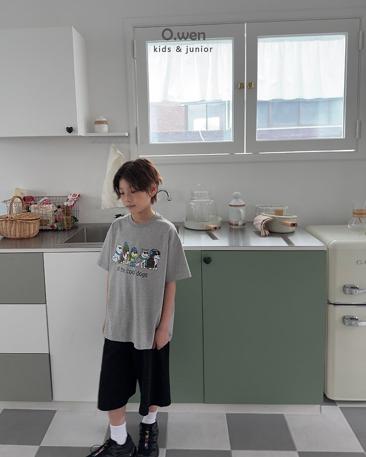 O Wen - Korean Children Fashion - #childofig - Cool Dog Short Sleeve Tee - 5