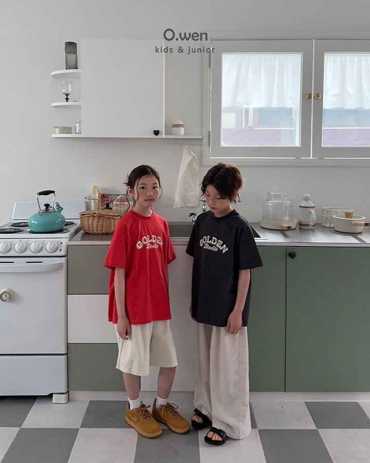 O Wen - Korean Children Fashion - #designkidswear - Golden Short Sleeve Tee